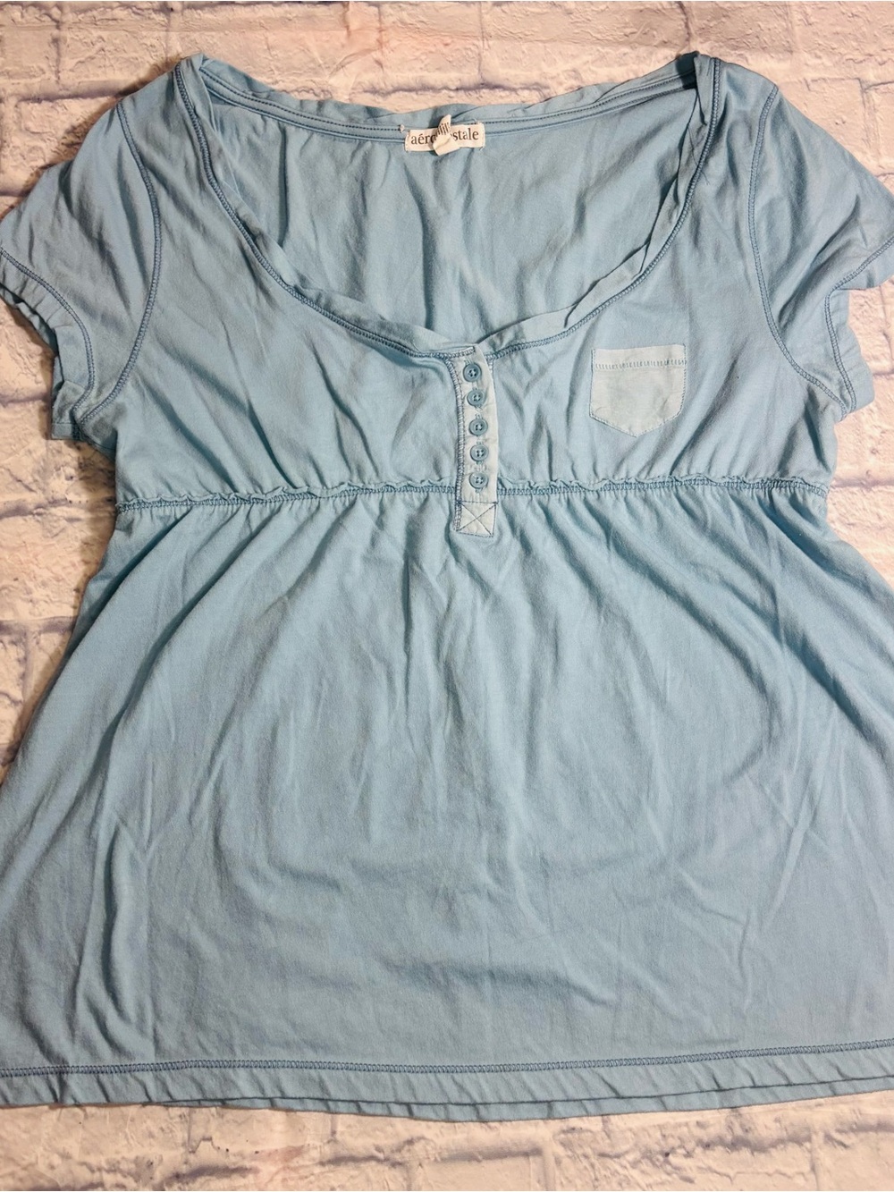 Y2K Aeropostale Blue Babydoll Short Sleeve NWT Size XXL 2011